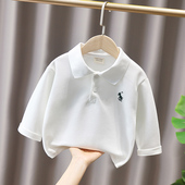 宝宝上衣5儿童POLO衫 小童洋气清新翻领长袖 T恤男女童2026春秋装 潮