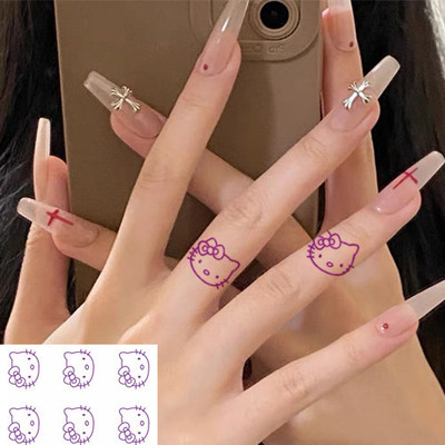 手指hellokitty凯蒂猫防水防汗彩色纹身贴彩色套装可洗学生辣妹