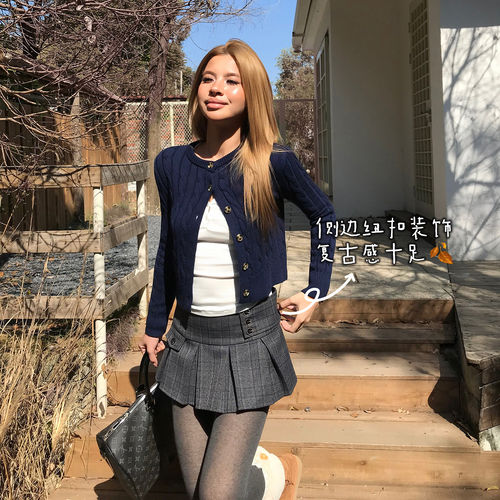 Audwyn学院风格纹百褶裙