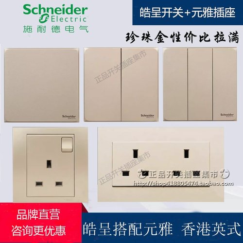 皓呈元雅英标施耐德13A开关插座