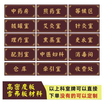 中医诊所中医院科室牌雪弗板