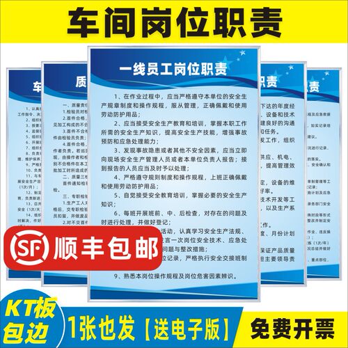 车间员工岗位职责KT板