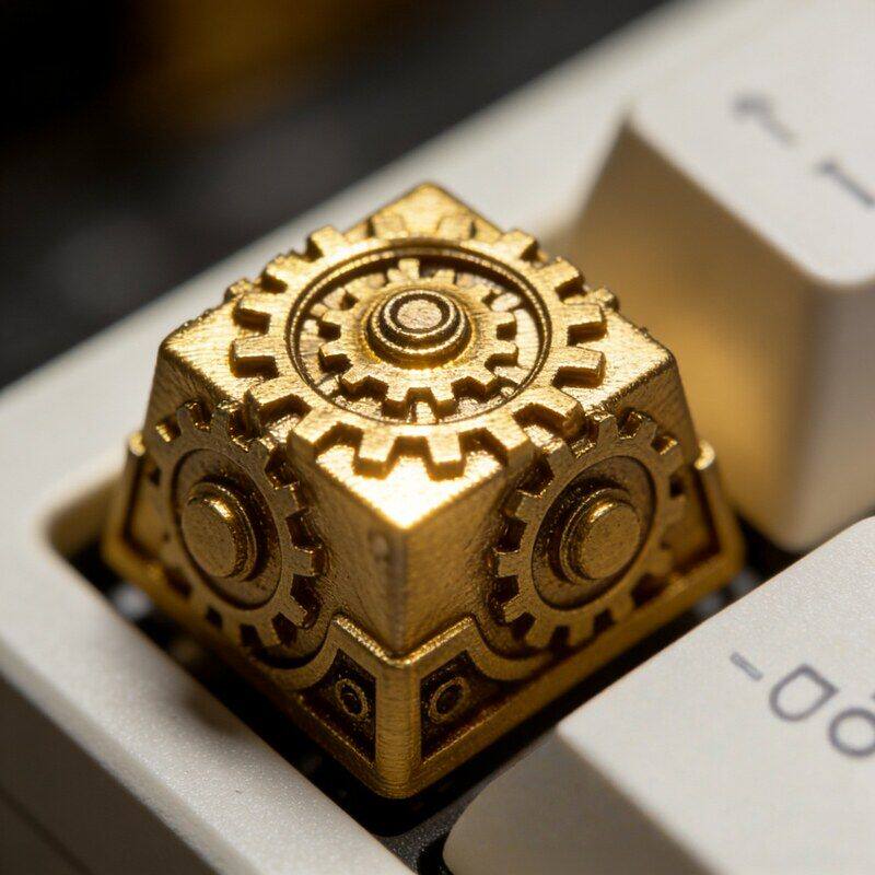 3D树脂个性不规则仿金属齿轮键帽diy键盘十字轴键盘按键键帽单个