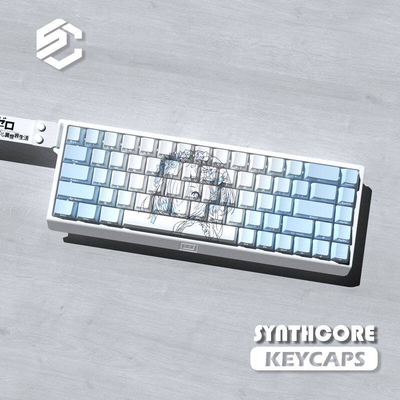 蕾姆蓝色PBT材质侧刻支持wooting EZ63MADE68 Hero68ND63夜魔键帽