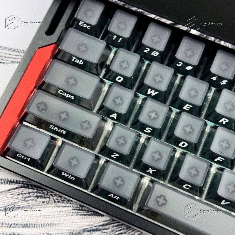 顶面雾透黑PC透光键帽支持wooting EZ63MADE68 Hero68ND63磁轴键