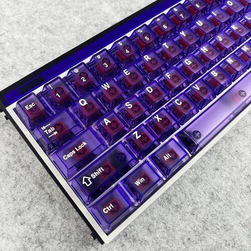 原厂高度紫色透明发光键帽PC材质