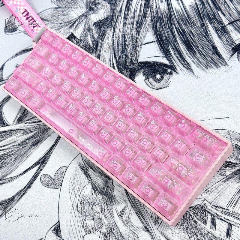 Hellokitty雾透粉PC透明键帽原厂