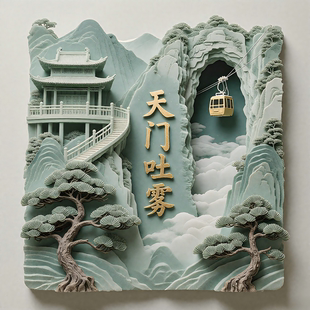 湖南张家界冰箱贴金属磁贴天门山文创旅游景点伴手礼纪念品礼物