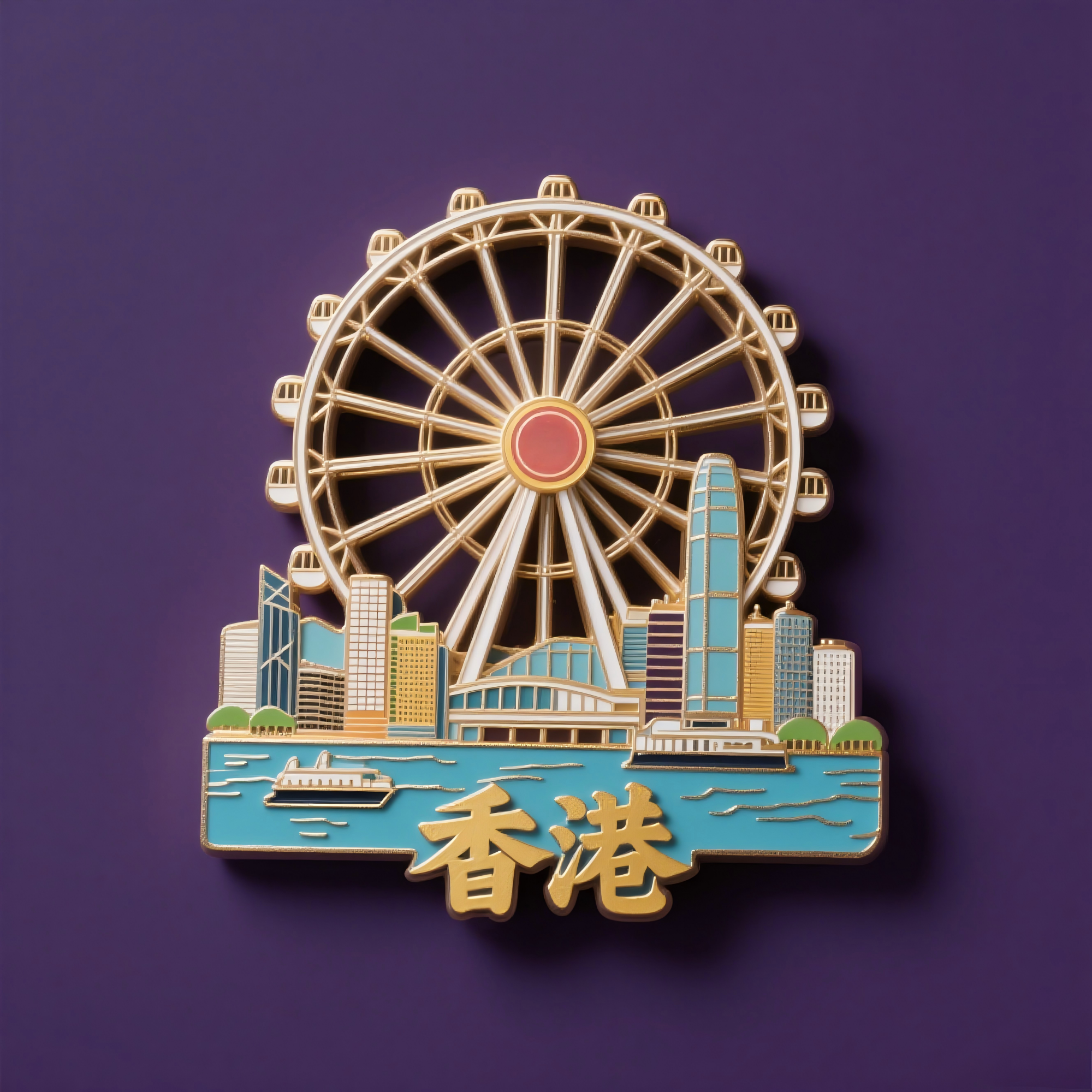 香港文创摩天轮冰箱贴城市地标
