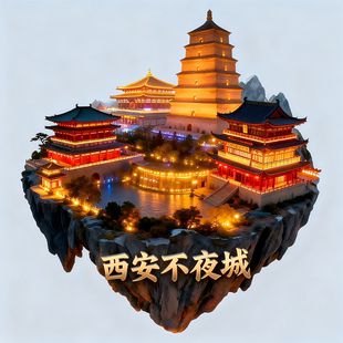 西安冰箱贴大唐不夜城大雁塔金属磁贴文创旅游城市纪念品伴手礼