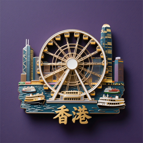 香港冰箱贴文创维港摩天轮纪念品
