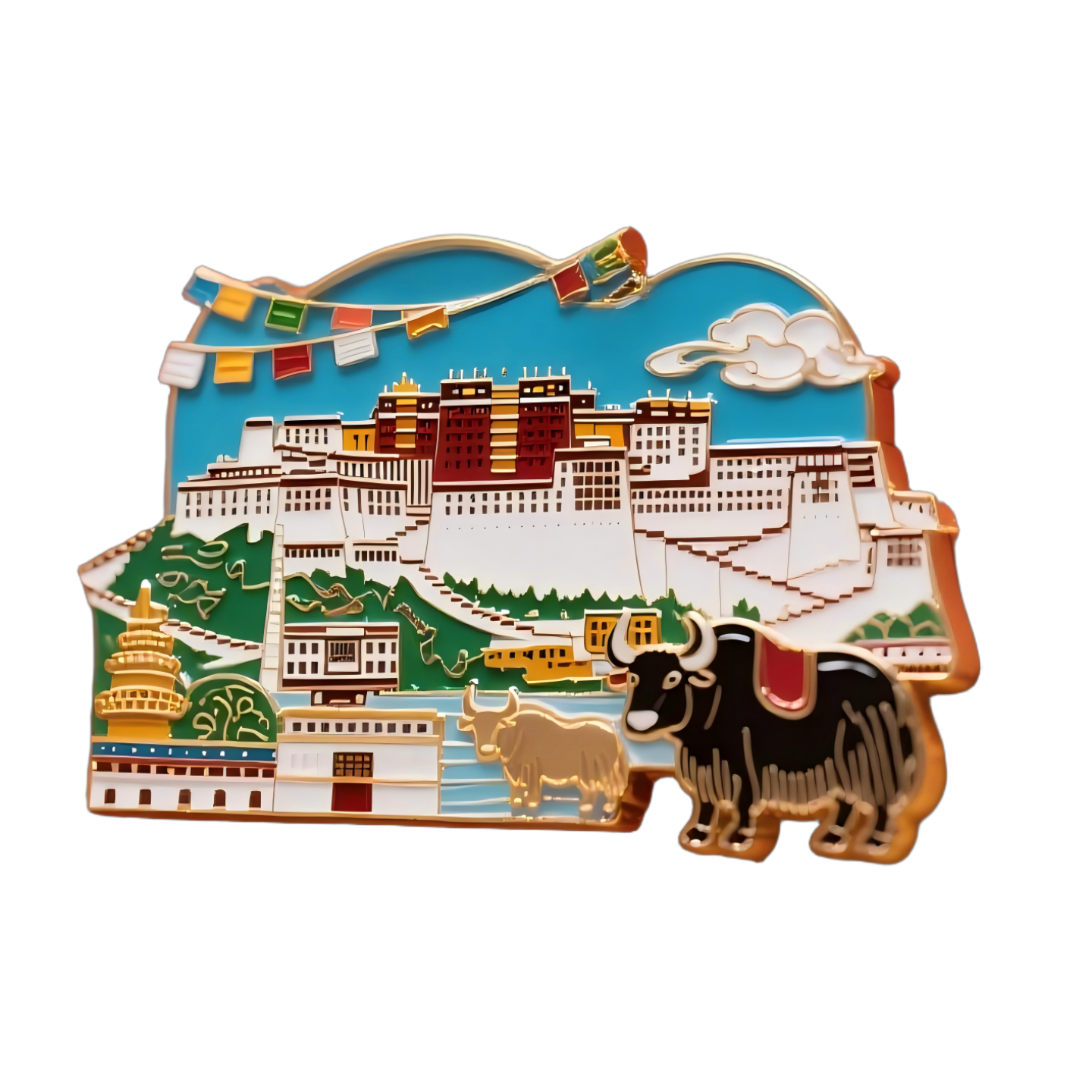西藏拉萨布达拉宫金属冰箱贴