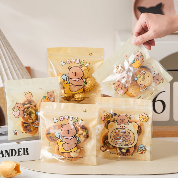 开学幼儿园饼干包装袋卡通食品密封袋自封袋透明拉链袋零食分装袋