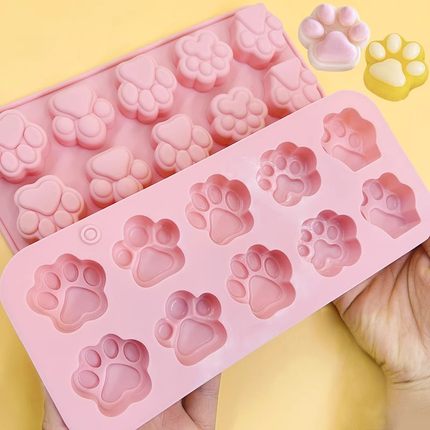 硅胶模具果冻钵仔糕猫爪爱心冻冰块布丁巧克力蒸糕耐高温烘焙DIY