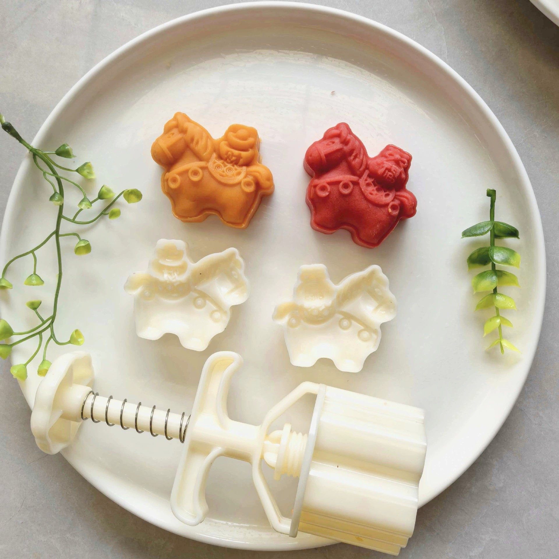 2026年新款 50克立体异形小马糕点模具马上发财有钱花 马月饼模具