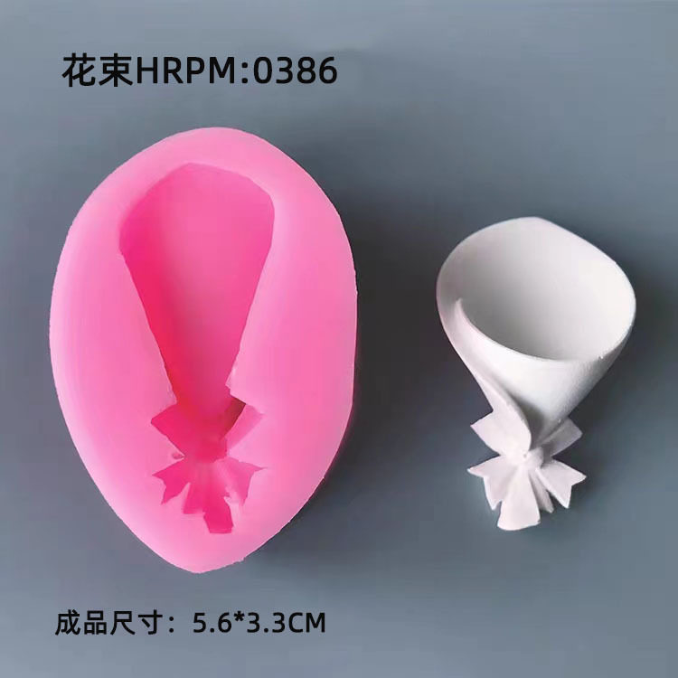 蝴蝶结花束造型模DIY烘焙蛋糕巧克力干佩斯装饰香薰石膏硅胶模具