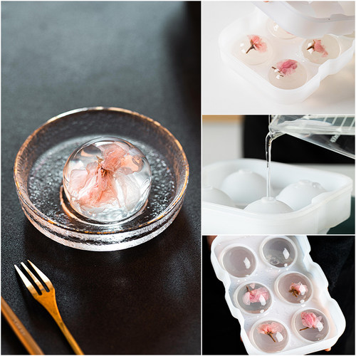 diy樱花果冻模圆球形冰格
