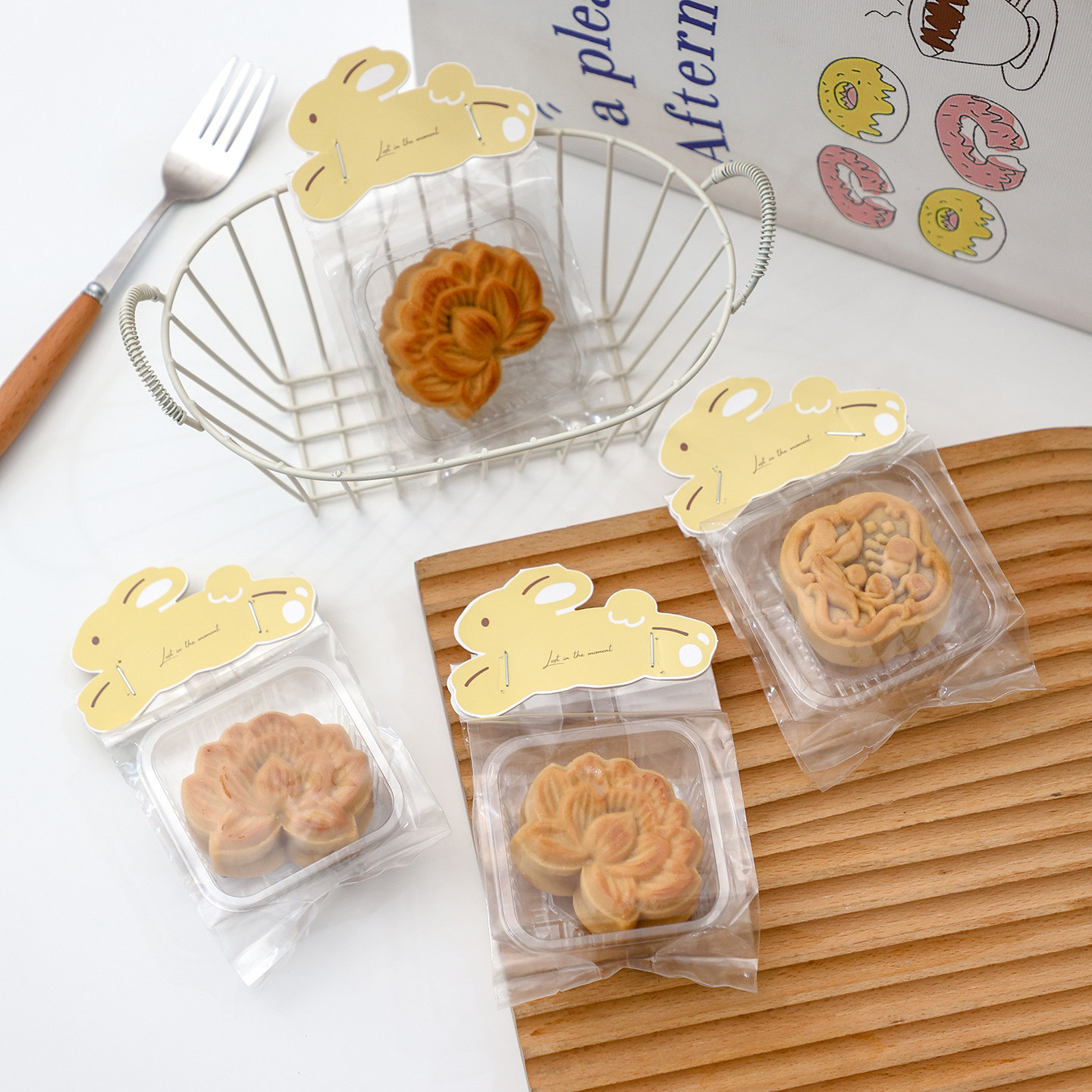2026新款月饼包装袋兔子卡头页眉蛋黄酥透明袋中秋节打包袋