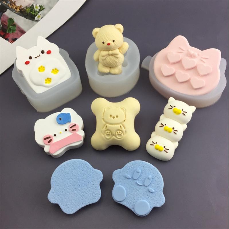 可爱蝴蝶结小熊鲷鱼烧捏捏硅胶