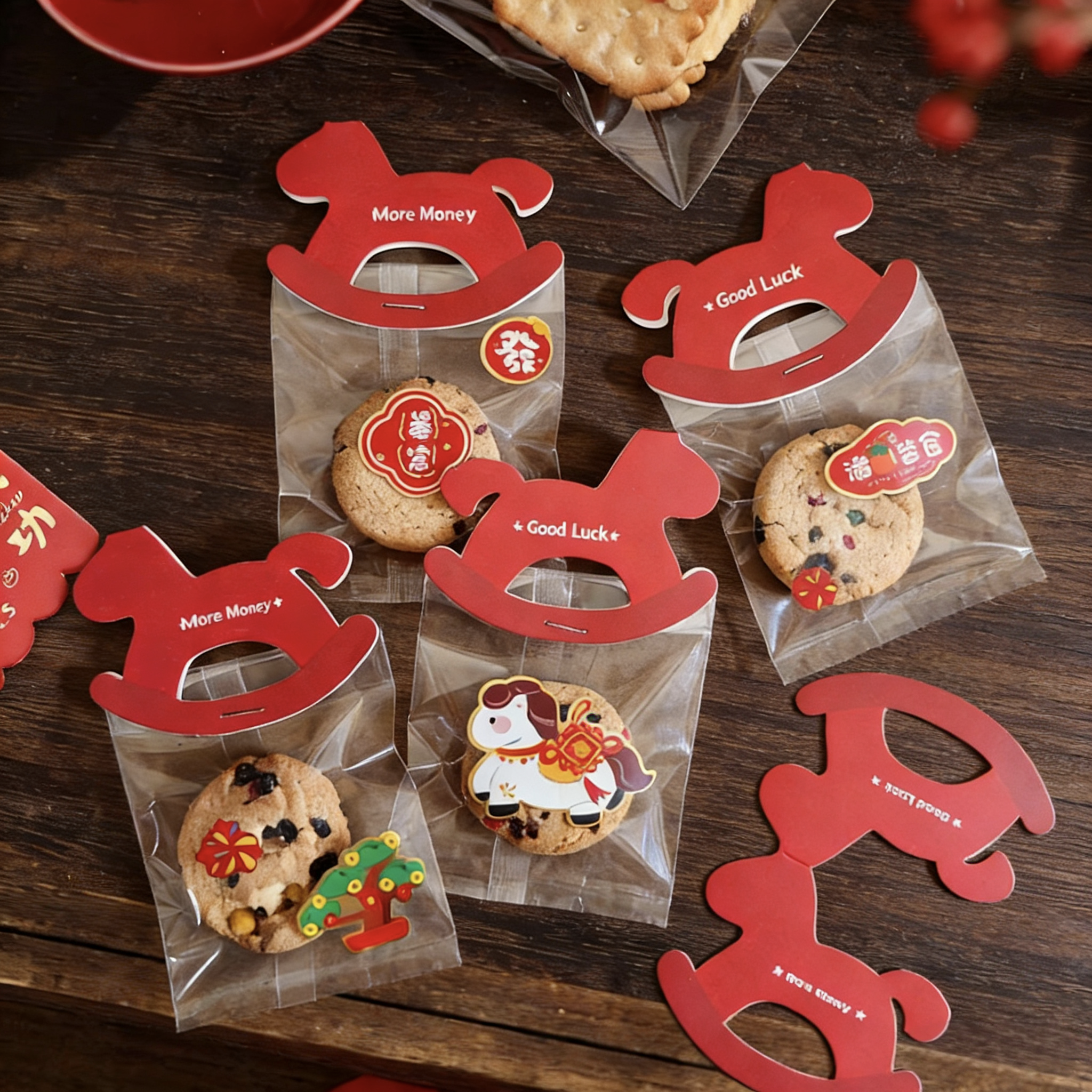 马年新年礼盒饼干袋牛轧糖果 雪花酥透明机封曲奇包装袋页眉卡头,厨房/烹饪用具,烘焙模具,淘宝优惠券,粉丝福利购,淘宝优惠卷