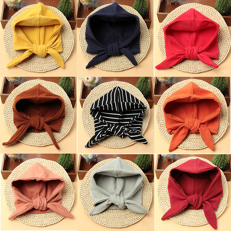 2024秋冬季新纯棉宝宝帽子儿童护耳帽婴儿套头帽男女童一体针织帽