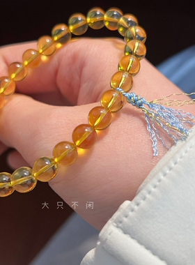 不闲原创手作“ 水宝宝”天然缅甸金蓝珀 保真琥珀 净水蓝珀