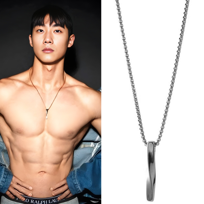 男士钛钢不生锈潮螺旋项链