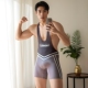 透气跑步健身骑行服紧身性感潮 青年男生背心三分裤 男士 运动连体裤