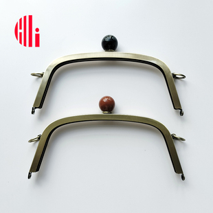 出口品质/20cm方形大珠头无孔口金高档带挂耳口金包青古扫口金