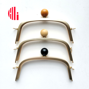 20cm方形菱形珠树脂大珠头无孔口金高档带挂耳口金包DIY箱包配件