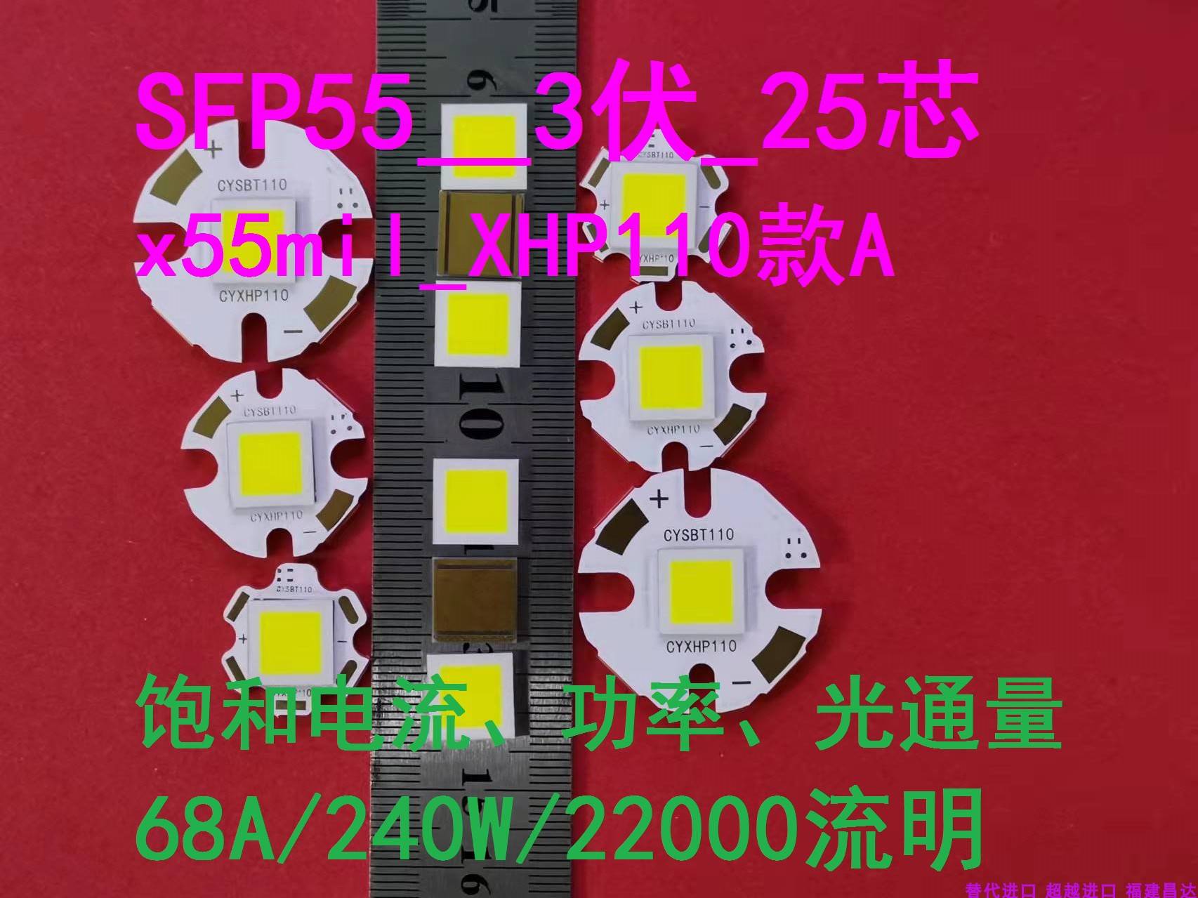 SFP553伏6伏12伏25芯*55mil300瓦LED灯珠SBT90二代CBT-140-封面