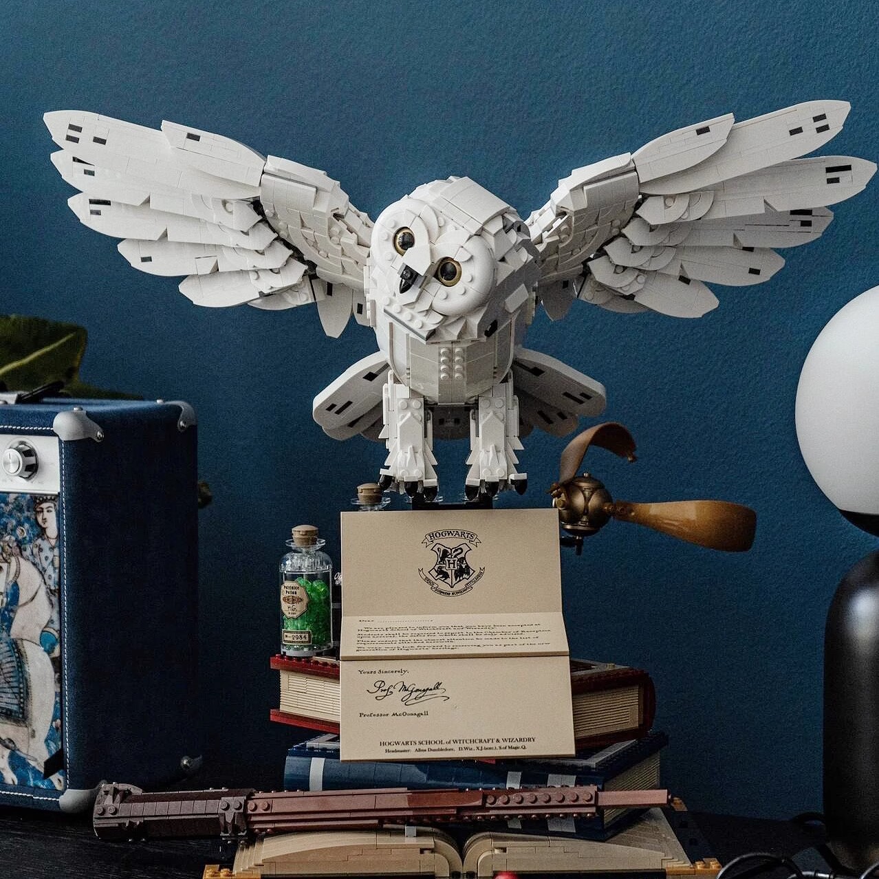 适用于乐高海德薇猫头鹰积木成人拼装哈利波特高难度模型男孩玩具