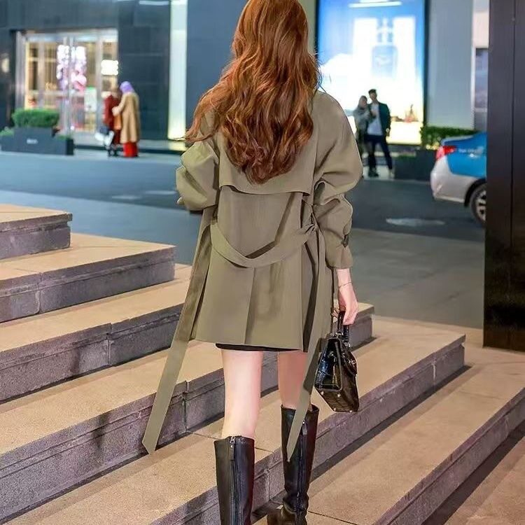 风衣外套小个子女2026新款春秋中长款韩版时尚洋气大衣设计感