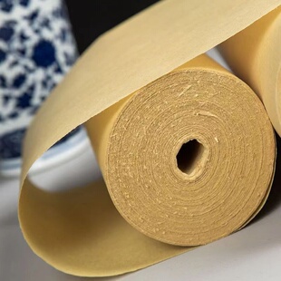 仿古毛边纸百米长卷半生半熟书法练字纸纯竹浆元书纸宣纸初学者用