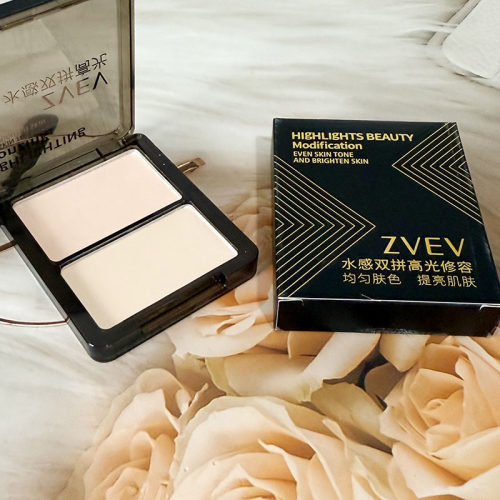 ZVEV水感双拼高光修容粉提亮肤色修容粉饼磨皮级控油高光粉提亮肌