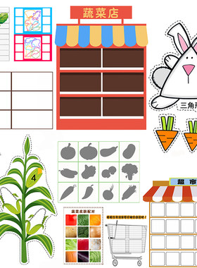 幼儿园小中班益智美工生活数学语言区域材料自制玩教具蔬菜个别化