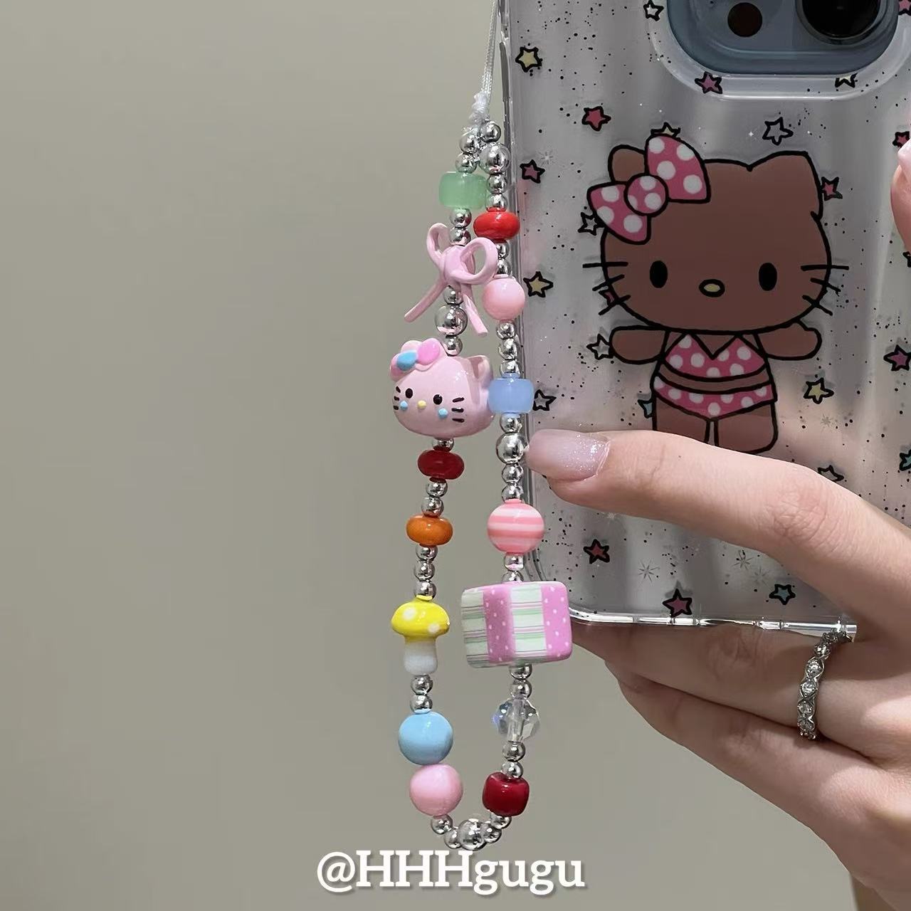 HHHgugu链条学生ins可爱KT猫ccd短挂绳包包链钥匙扣饰品