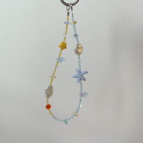 【沙滩日记】梦幻海星手机链挂绳挂饰相机串珠挂件腕链防丢链