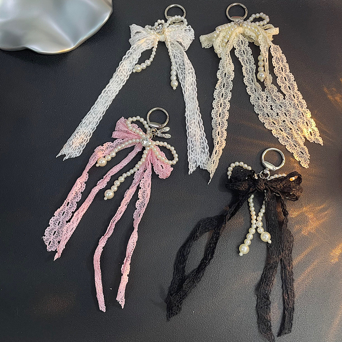 韩国ins风芭蕾女孩蕾丝蝴蝶结挂件新款包包挂链钥匙扣挂饰新款潮