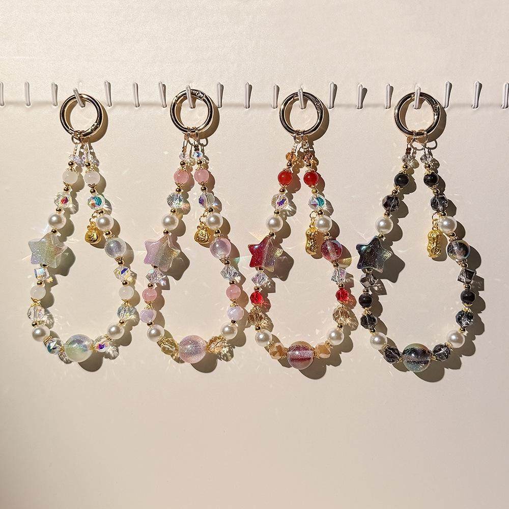 高级感满天星珠子五角星链ins轻奢合金KT汽车钥匙扣包包挂饰,3C数码配件,手机挂件/手机链,淘宝优惠券,粉丝福利购,淘宝优惠卷