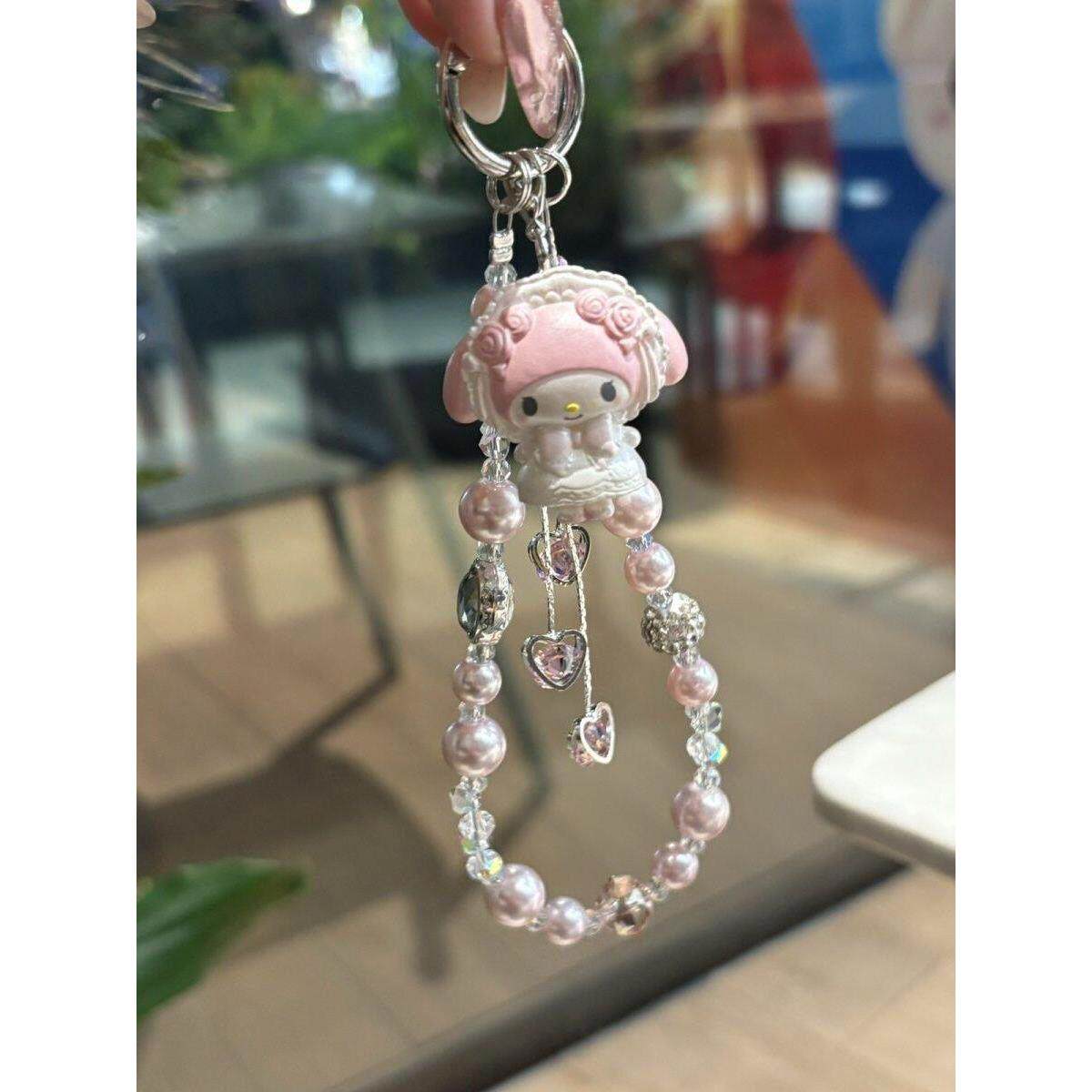 流苏水晶爱心美乐蒂壳挂件ccd相机咕本卡册包包挂饰手串珠女