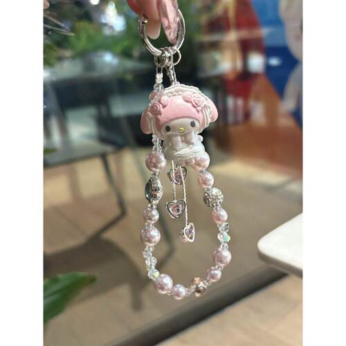 流苏水晶爱心美乐蒂壳挂件ccd相机咕本卡册包包挂饰手串珠女