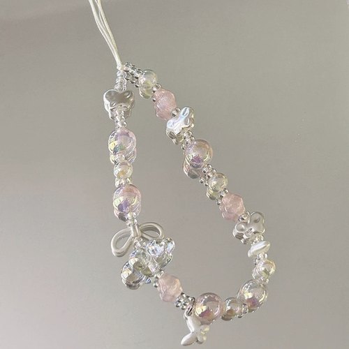 ins风透粉星星吊坠串珠链ccd挂绳相机挂饰防丢绳钥匙扣挂件