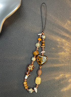 琥珀色硬糖秋冬美拉德大气长炼风棕色Ccd炼