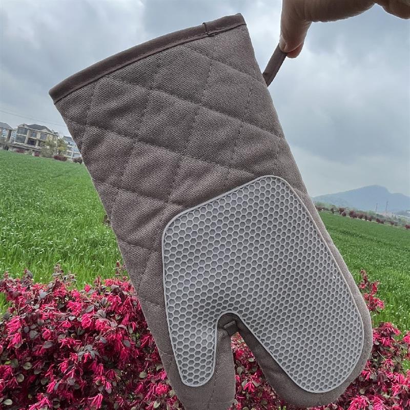 德国防热手套防烫加厚耐高温帆布硅胶隔热烘培微波炉烧烤箱挂烫机