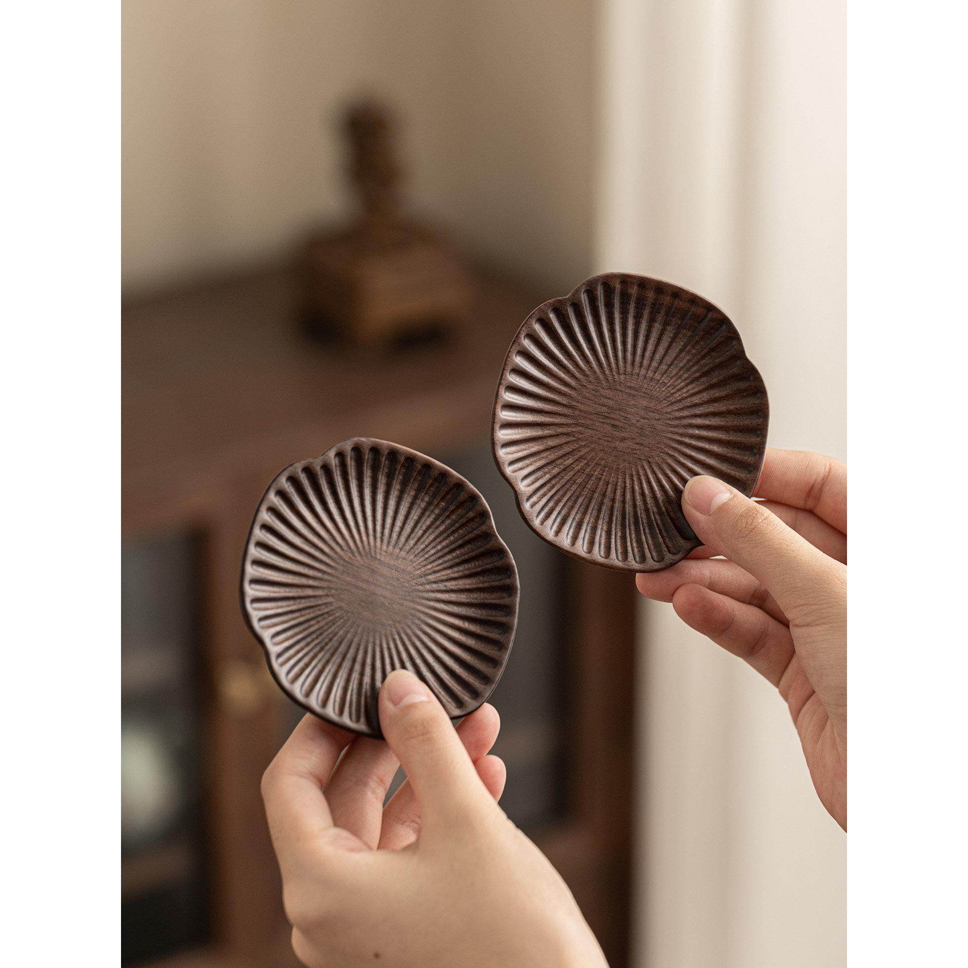 茶杯垫轻奢高级感实木茶杯垫托胡桃木隔热垫轻奢高级感中式禅意茶,餐饮具,茶托,淘宝优惠券,粉丝福利购,淘宝优惠卷