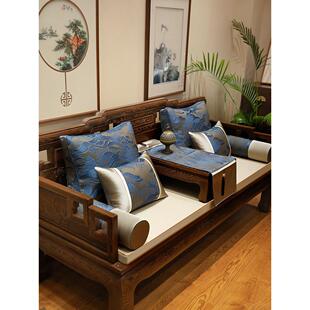 实木沙发专用坐垫新中式红木罗汉床专用垫子五件套沙发垫一体靠枕