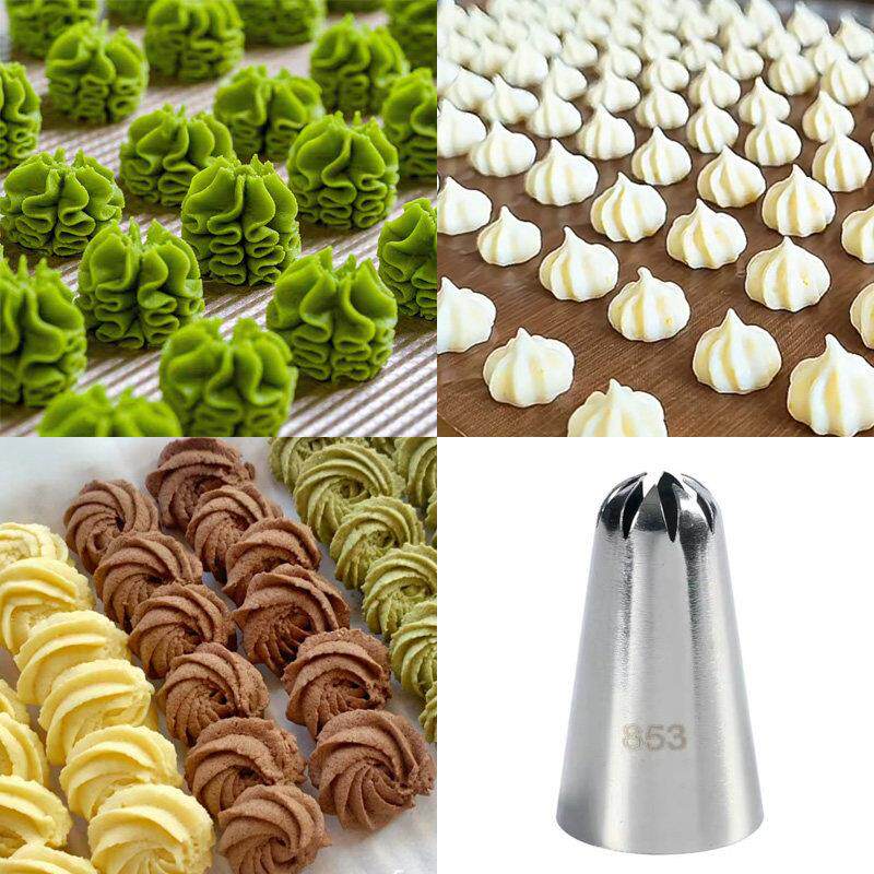 裱花嘴烘焙专用853网红珍妮曲奇饼干云顶溶豆贝壳中号八齿泡芙皮