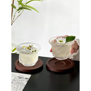 微醺小酒杯新中式玄冰茶杯玻璃杯高颜值饮品杯精致冷萃杯茶咖啡杯
