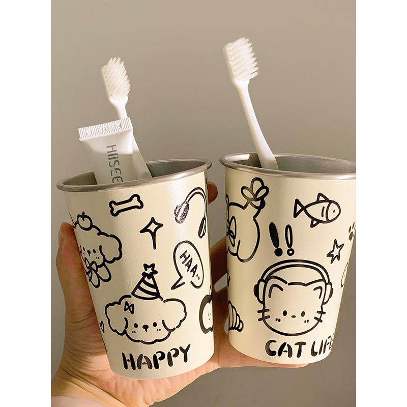 轻奢高端漱口杯2026热卖高颜值卡通儿童防霉耐摔304不锈钢女孩情,家庭/个人清洁工具,洗漱杯,淘宝优惠券,粉丝福利购,淘宝优惠卷